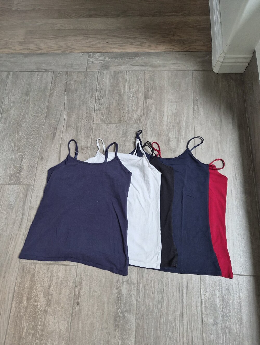 5 Women’s Cotton Spaghetti Strap Tank Top - Purpple, Navy, White, Black, Red